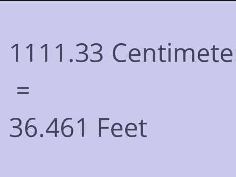 1111.33 CM TO FEET