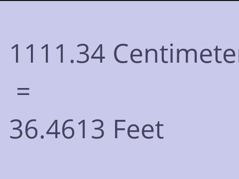 1111.34 CM TO FEET