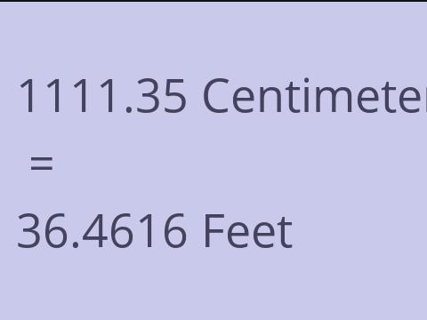 1111.35 CM TO FEET