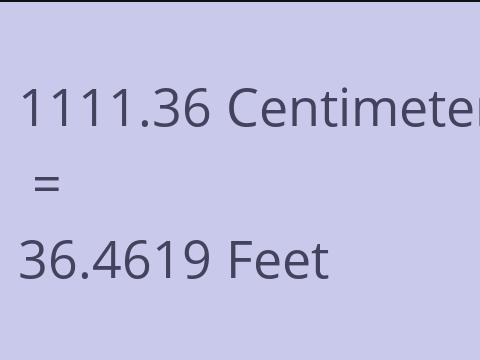 1111.36 CM TO FEET