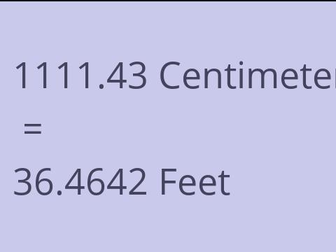 1111.43 CM TO FEET