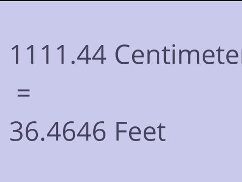 1111.44 CM TO FEET