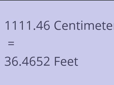 1111.46 CM TO FEET