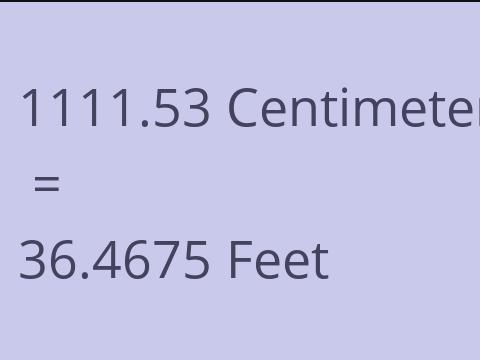 1111.53 CM TO FEET