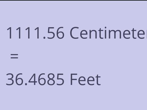 1111.56 CM TO FEET