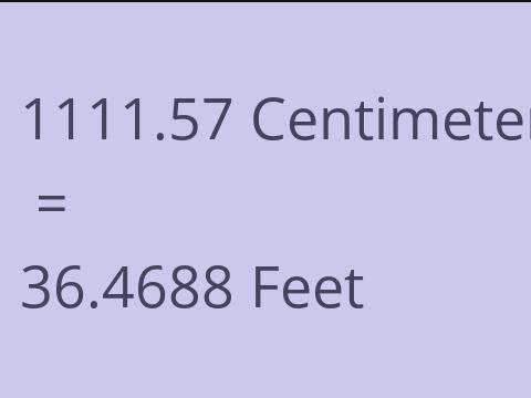 1111.57 CM TO FEET