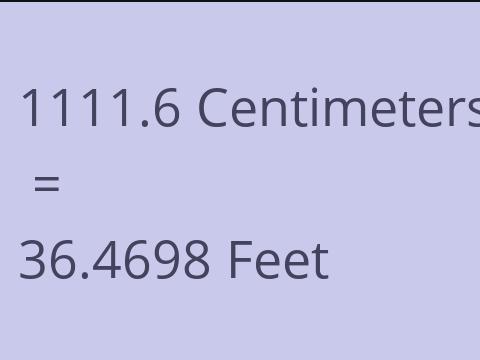 1111.6 CM TO FEET