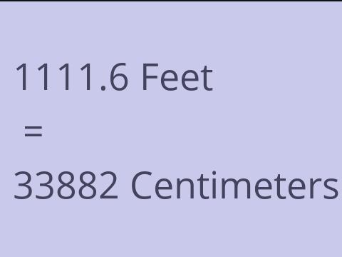 1111.6 FEET TO CM