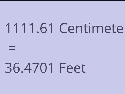 1111.61 CM TO FEET