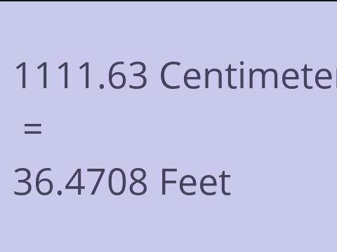 1111.63 CM TO FEET