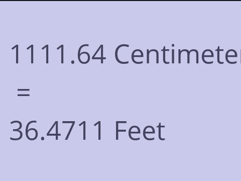 1111.64 CM TO FEET