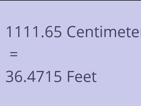 1111.65 CM TO FEET