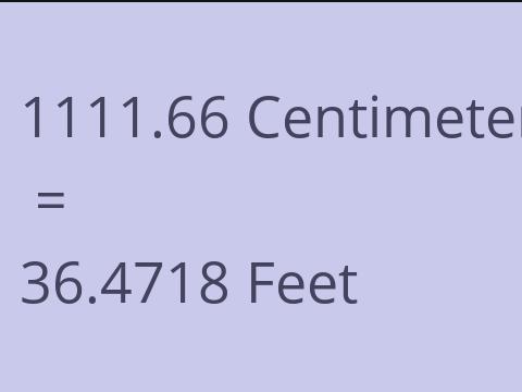 1111.66 CM TO FEET