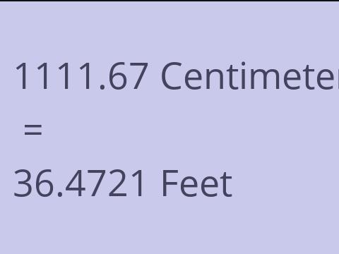 1111.67 CM TO FEET