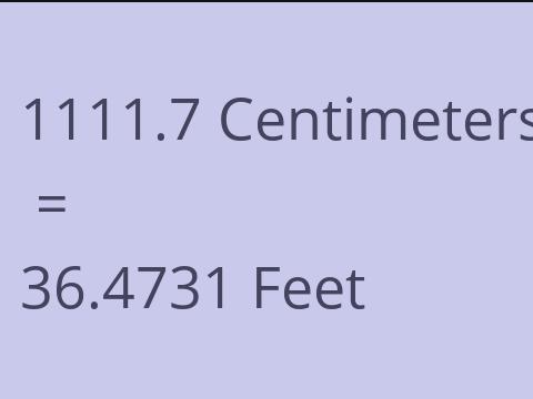 1111.7 CM TO FEET