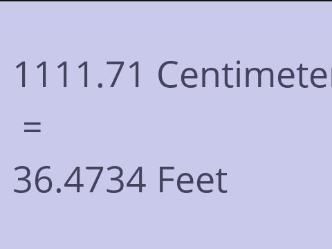 1111.71 CM TO FEET