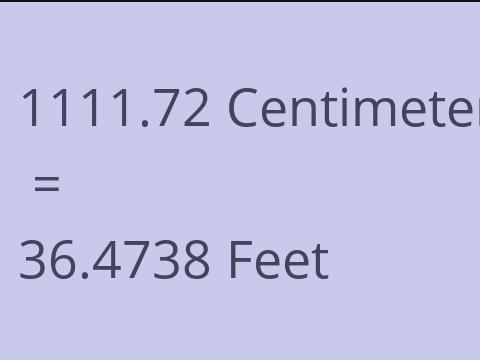 1111.72 CM TO FEET