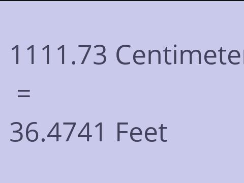 1111.73 CM TO FEET