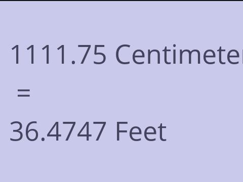 1111.75 CM TO FEET