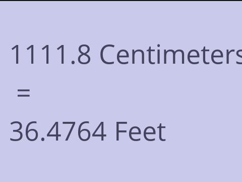 1111.8 CM TO FEET