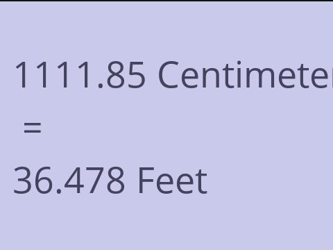 1111.85 CM TO FEET