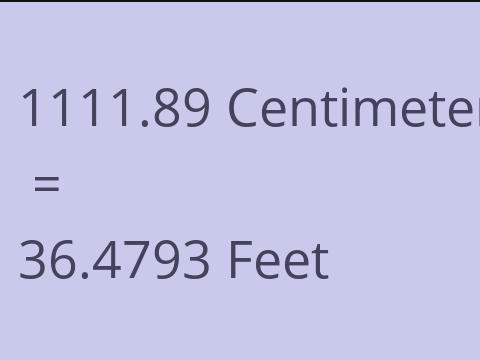 1111.89 CM TO FEET