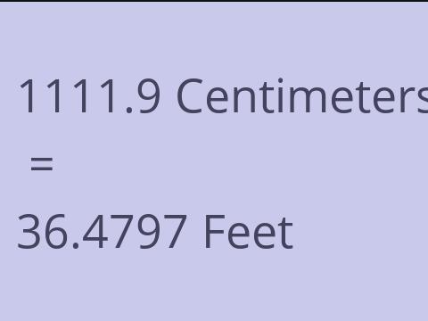 1111.9 CM TO FEET