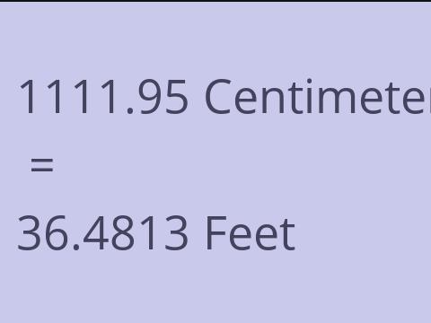 1111.95 CM TO FEET