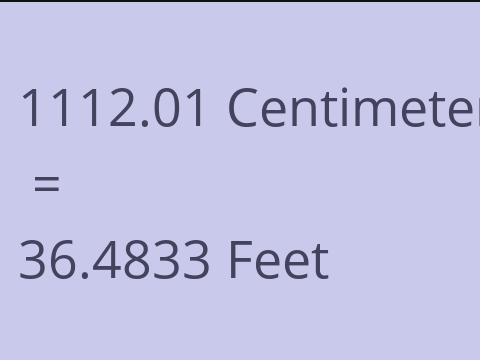 1112.01 CM TO FEET