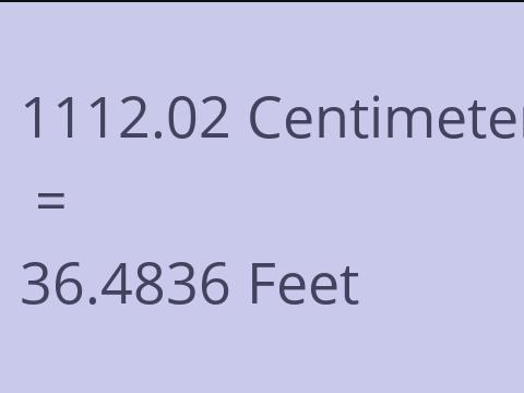 1112.02 CM TO FEET