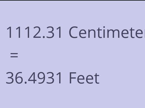 1112.31 CM TO FEET