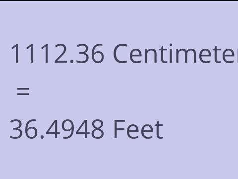 1112.36 CM TO FEET