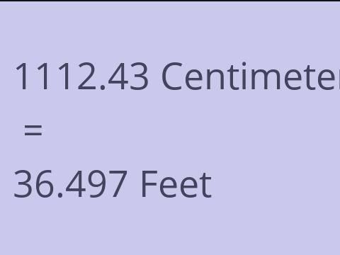 1112.43 CM TO FEET