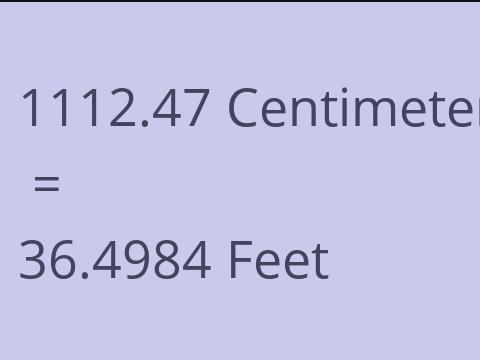 1112.47 CM TO FEET