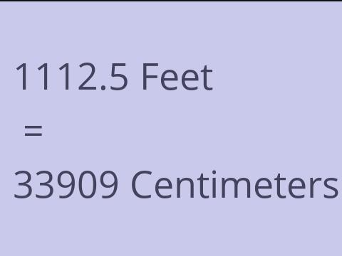 1112.5 FEET TO CM