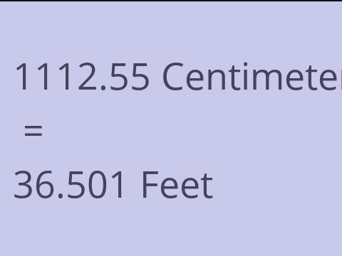 1112.55 CM TO FEET