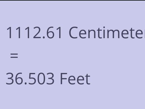 1112.61 CM TO FEET