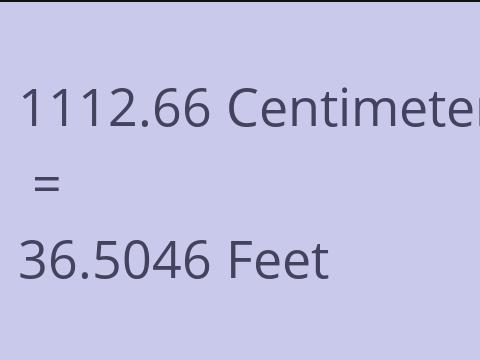 1112.66 CM TO FEET