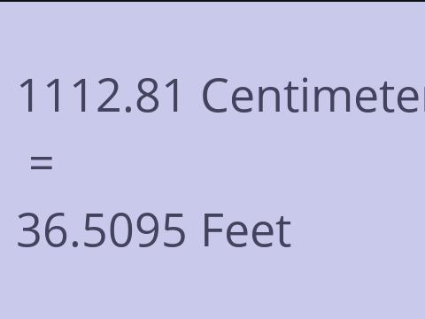 1112.81 CM TO FEET