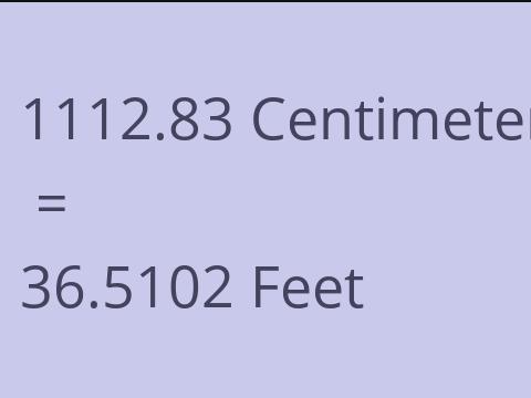 1112.83 CM TO FEET