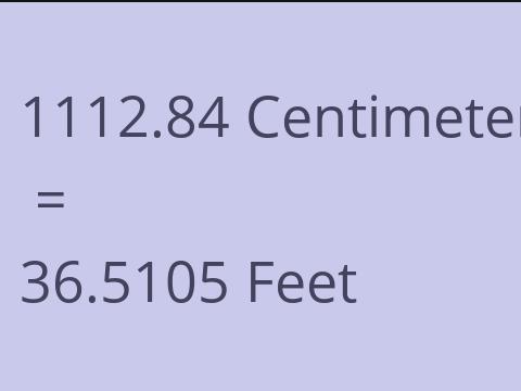 1112.84 CM TO FEET