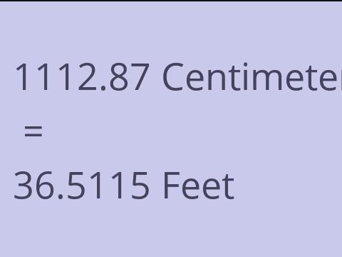 1112.87 CM TO FEET