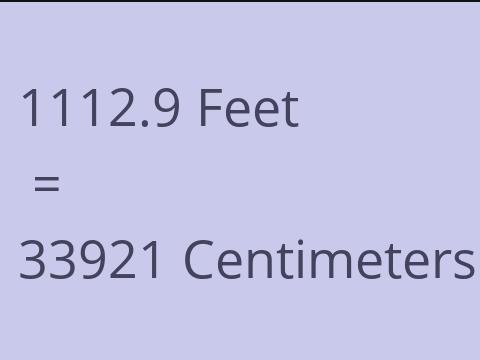 1112.9 FEET TO CM