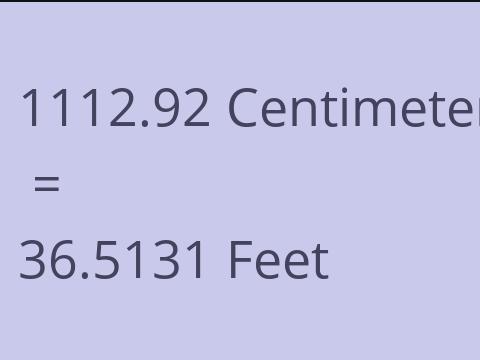 1112.92 CM TO FEET