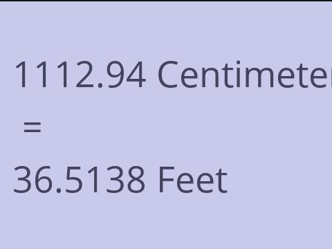 1112.94 CM TO FEET