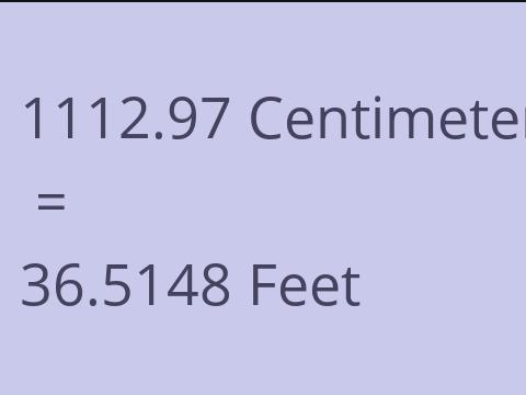 1112.97 CM TO FEET