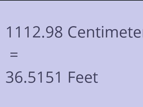 1112.98 CM TO FEET