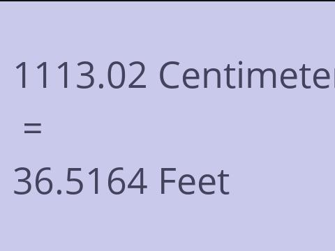 1113.02 CM TO FEET