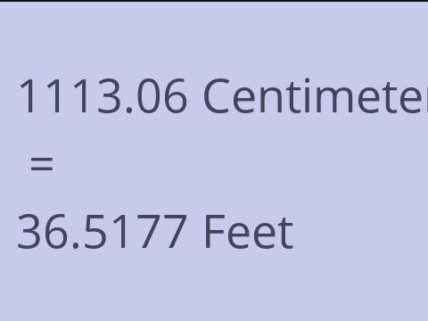 1113.06 CM TO FEET