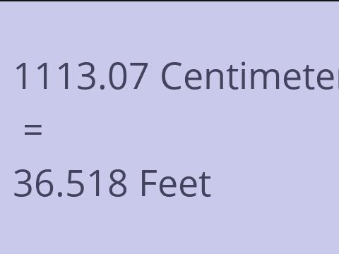 1113.07 CM TO FEET